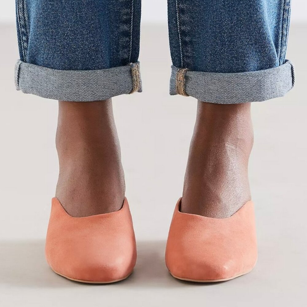 Seychelles Coral-Orange Closed-Toe Slip-On Mules